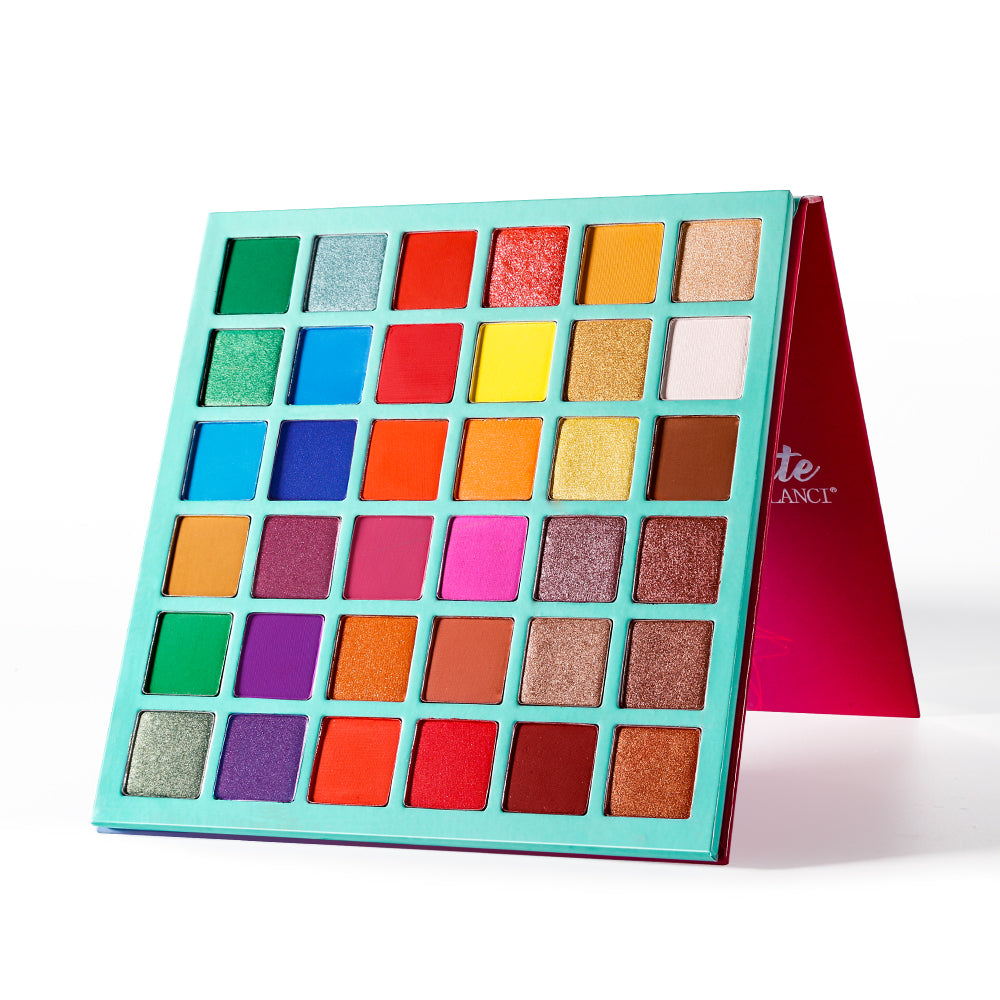 DE'LANCI Rainbow Eyeshadow Palette, Professional 35 Bright Colors Matte  Shimmer Eyeshadow Makeup Pallete - Long lasting and Highly Pigment Silky